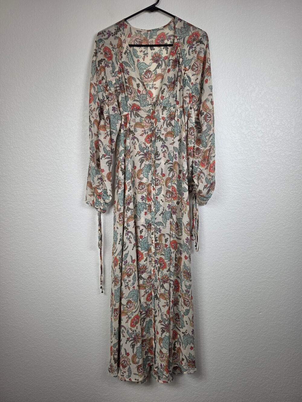 Free People Floral Long Sleeve Maxi Dress XS